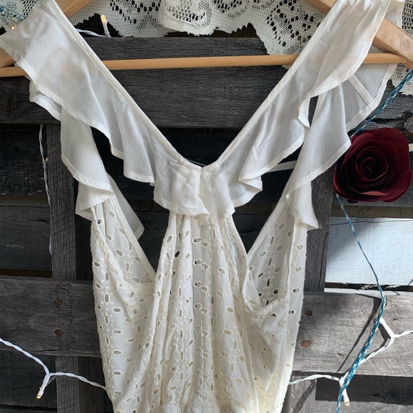 Free People Soulshine Eyelet Tank XS Ivory - Picture 4 of 7